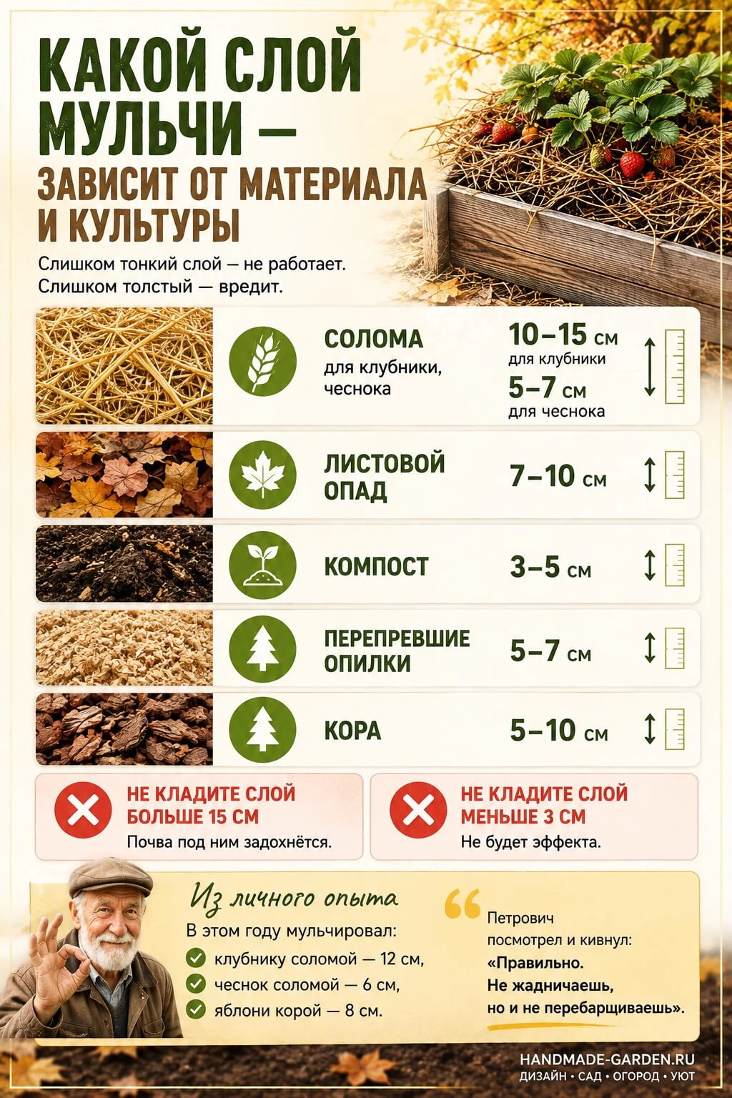 Не все культуры любят одинаковую мульчу