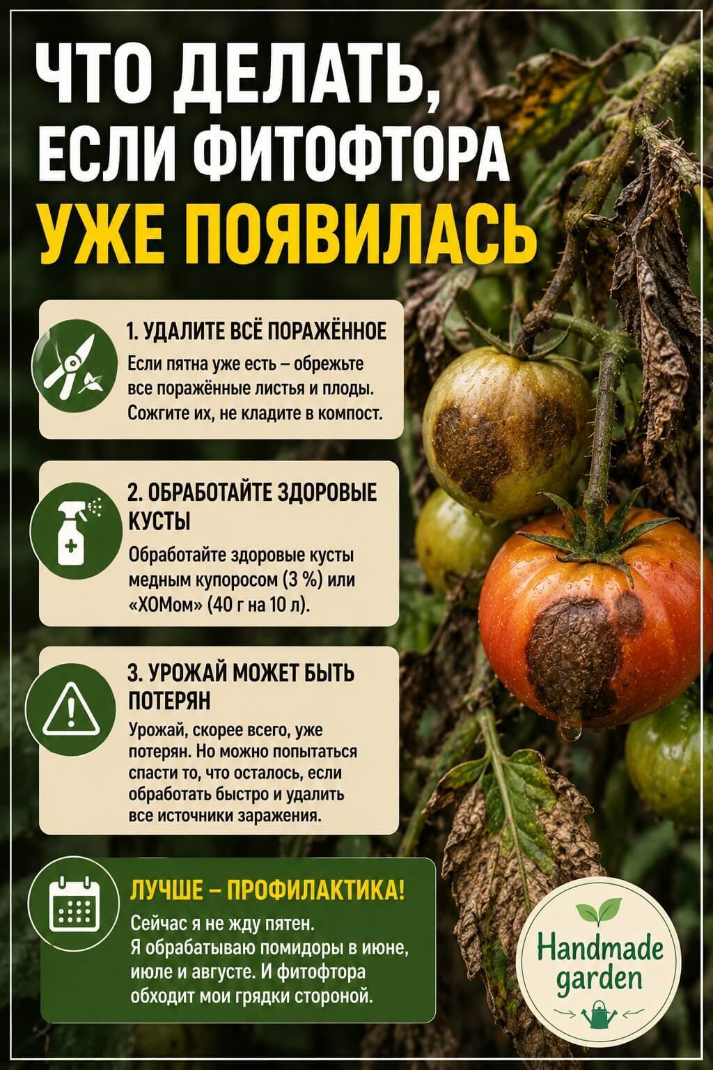 Что делать, если фитофтора уже появилась