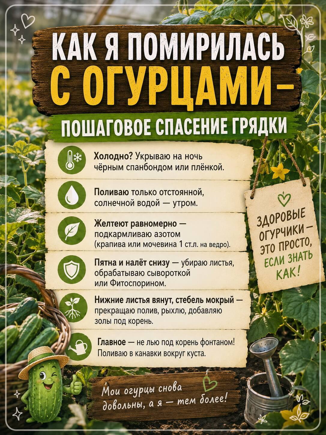 Как я помирилась с огурцами — пошаговое спасение грядки