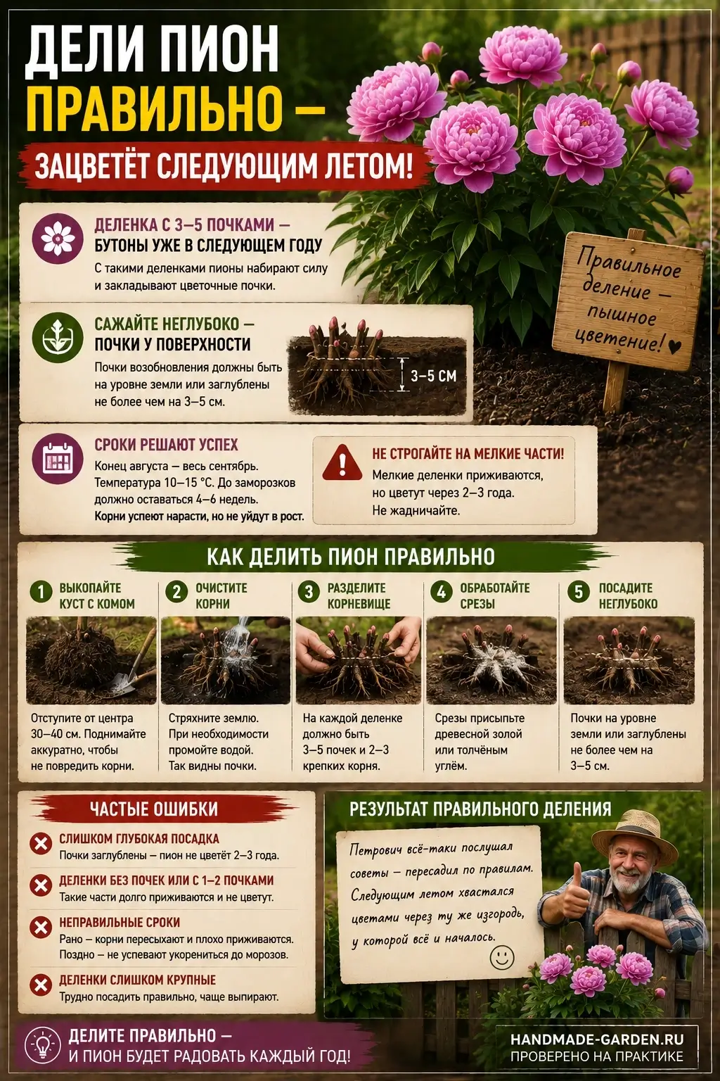 Когда лучше делить пион осенью