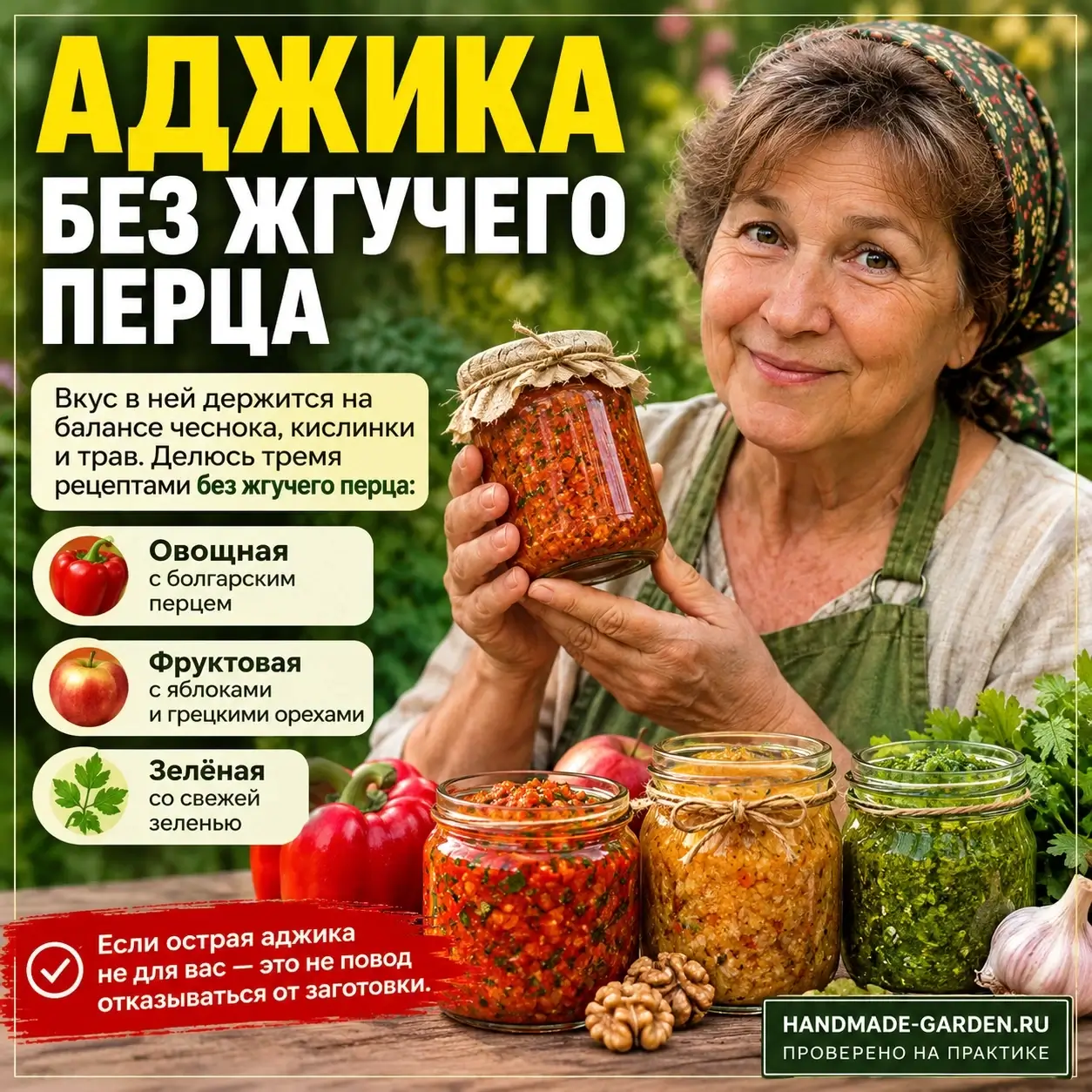 Если острая аджика не для вас, это не повод отказываться от заготовки
