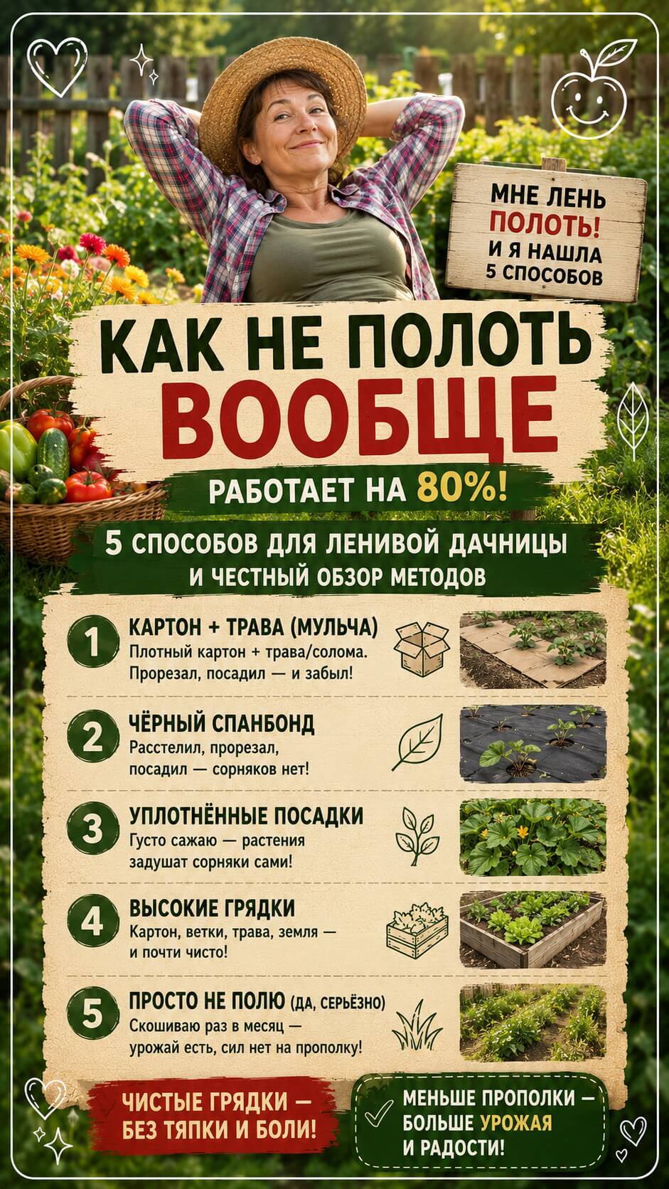 Как не полоть вообще