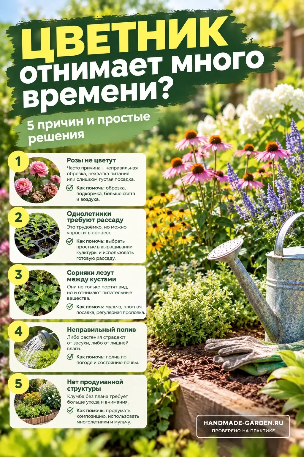 Почему цветник иногда требует больше внимания, чем грядка