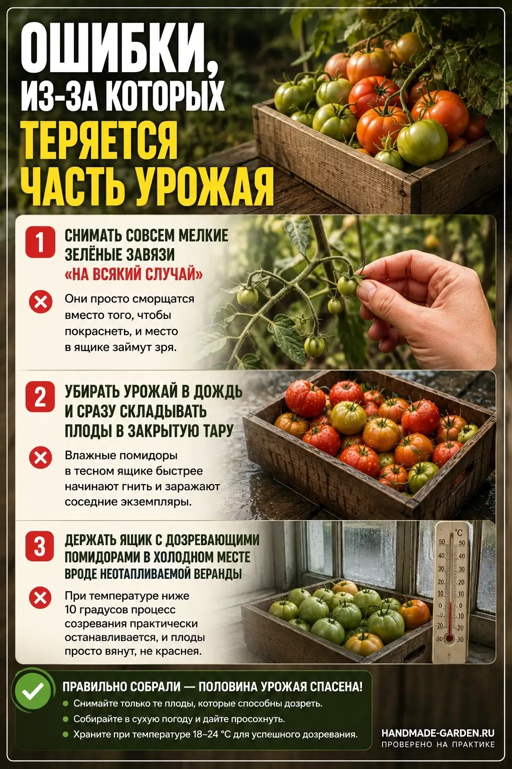 Ошибки, из-за которых теряется часть урожая помидор
