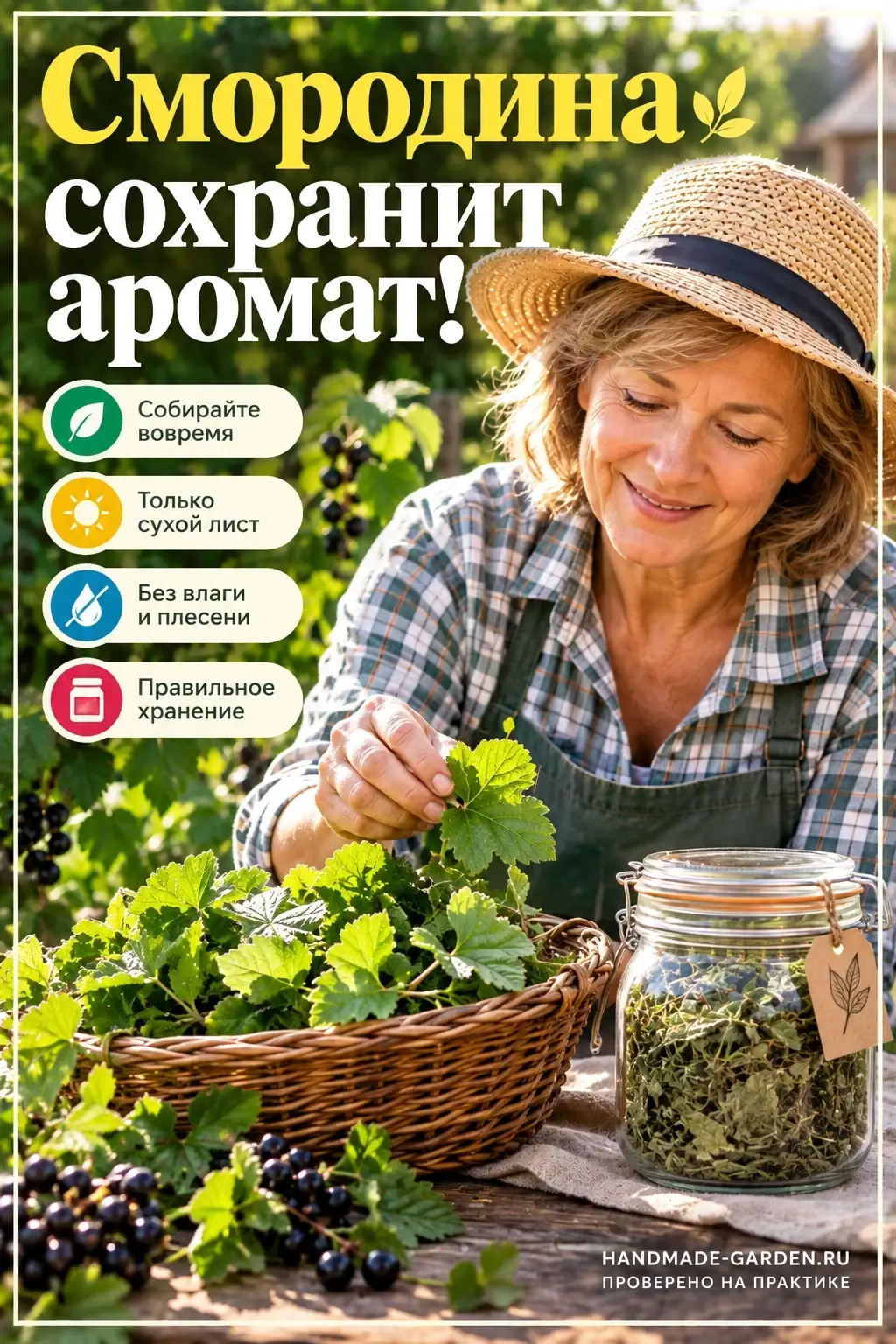 Смородиновый лист может сохранить запах летнего сада