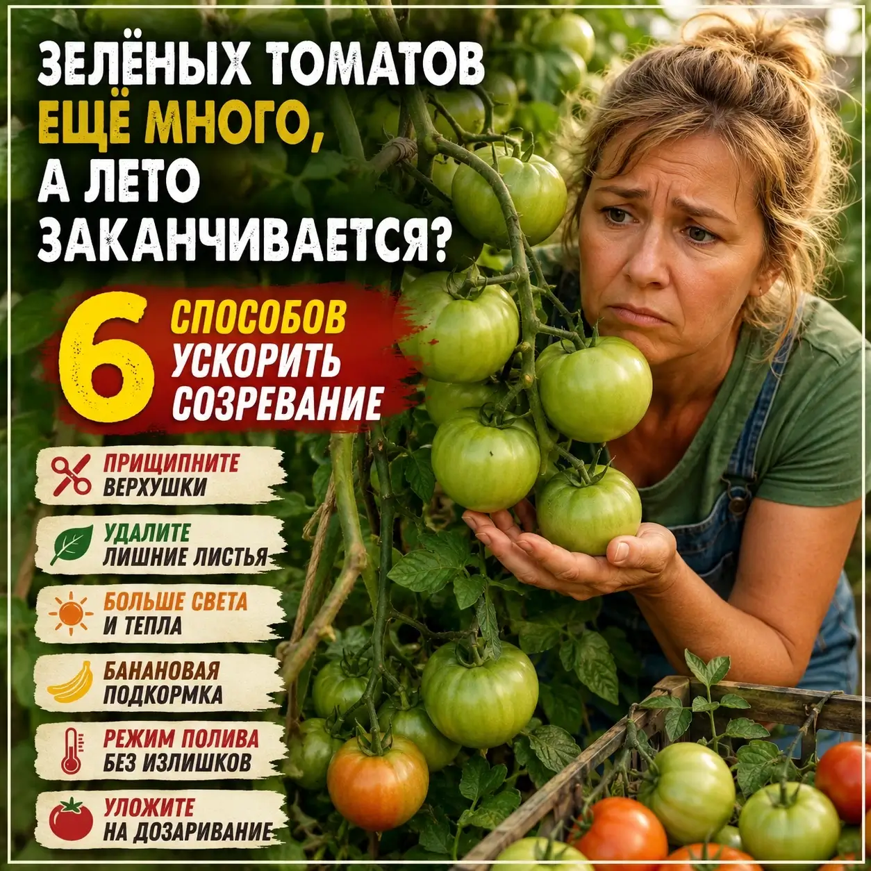 Зелёных томатов ещё много, а лето заканчивается? 6 способов ускорить созревание