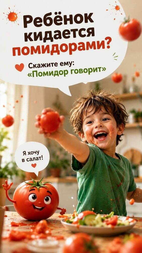 как объяснить маленькому человеку, что помидор &mdash; это не спортивный инвентарь