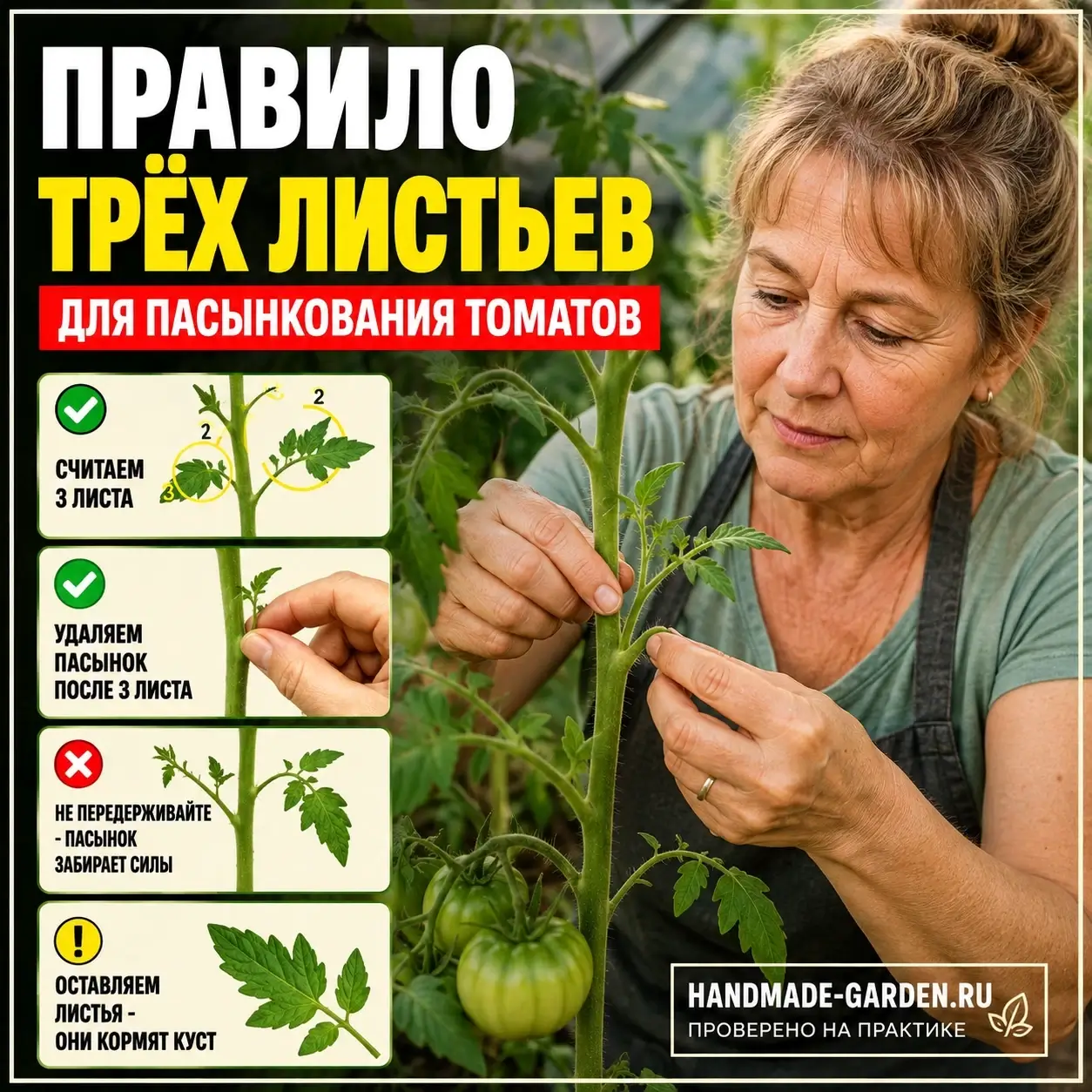 Перестаньте пасынковать томаты вслепую: правило &laquo;трех листов&raquo;, которое изменит ваш огород