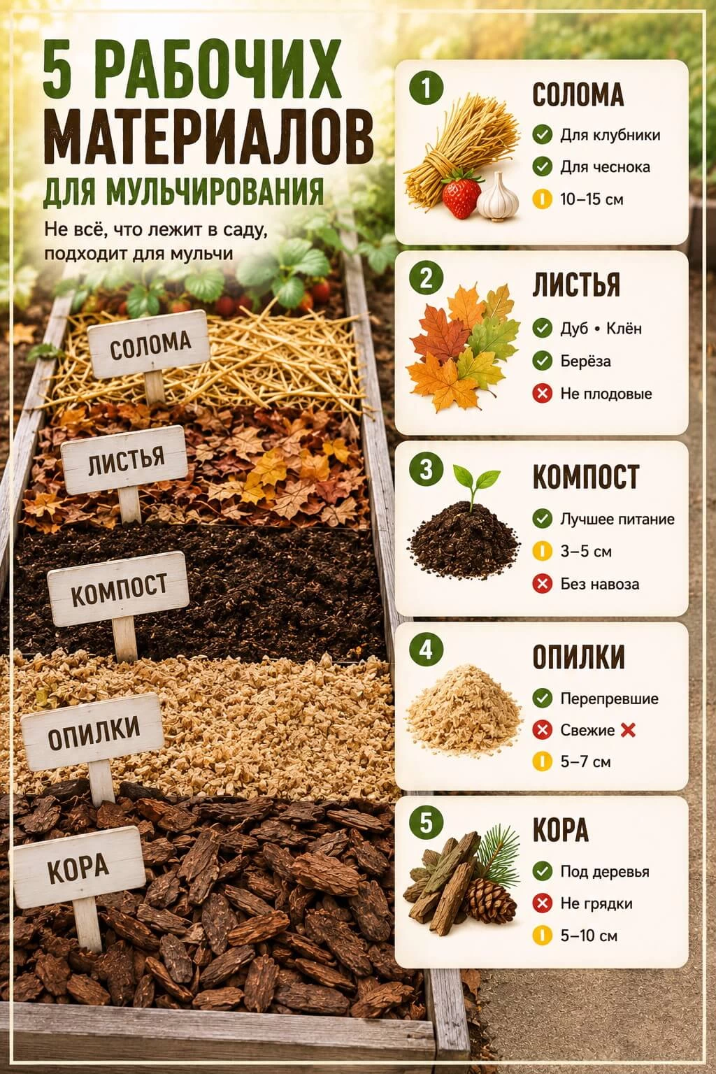 Чем мульчировать— пять рабочих материалов