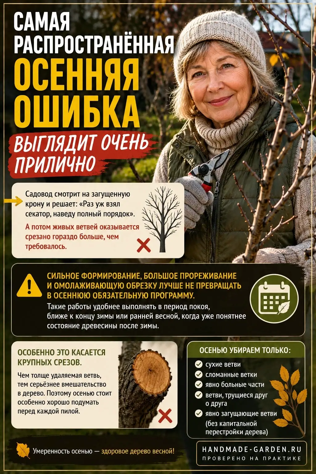 Ошибки осенней обрезки плодовых