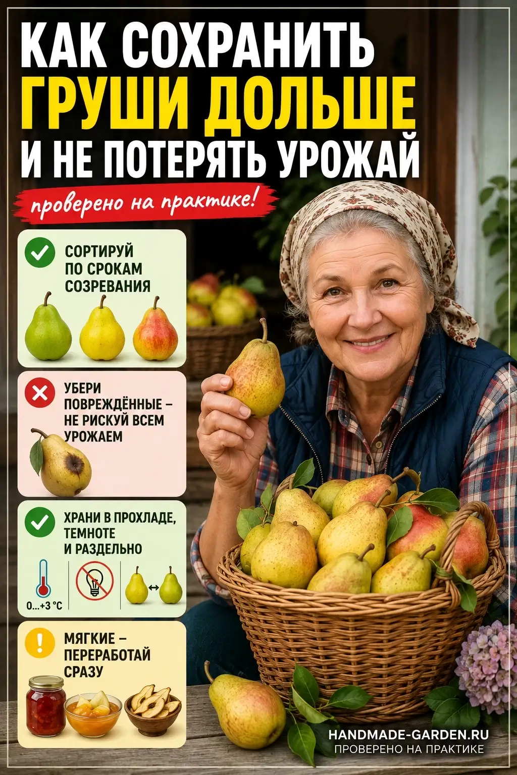 Как сохранить урожай груш