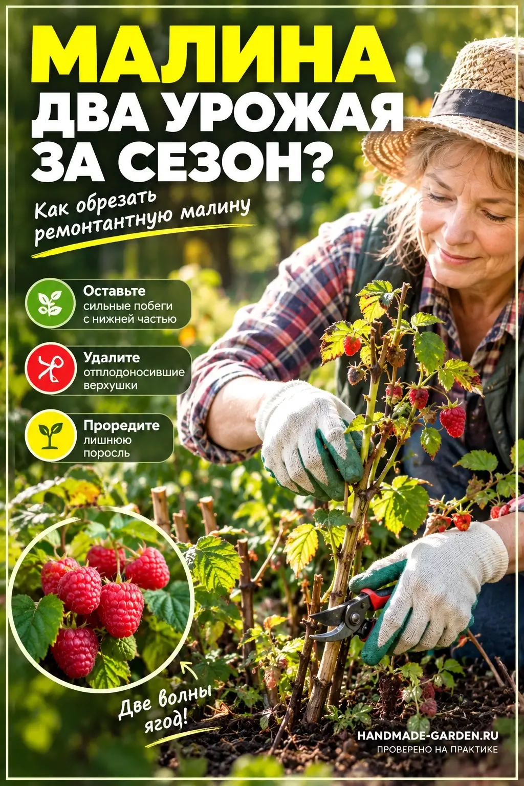 Как ремонтантная малина даёт два урожая