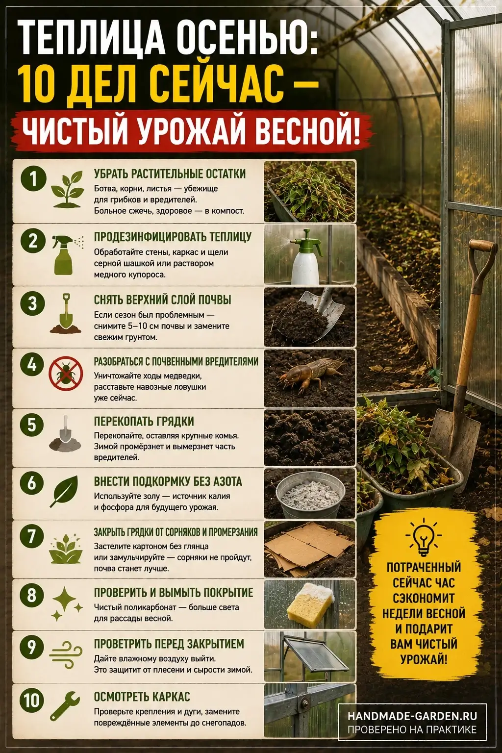 Осенние работы в теплице