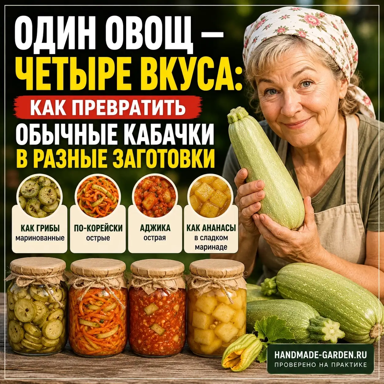 Один овощ &mdash; четыре вкуса: как превратить обычные кабачки в разные заготовки