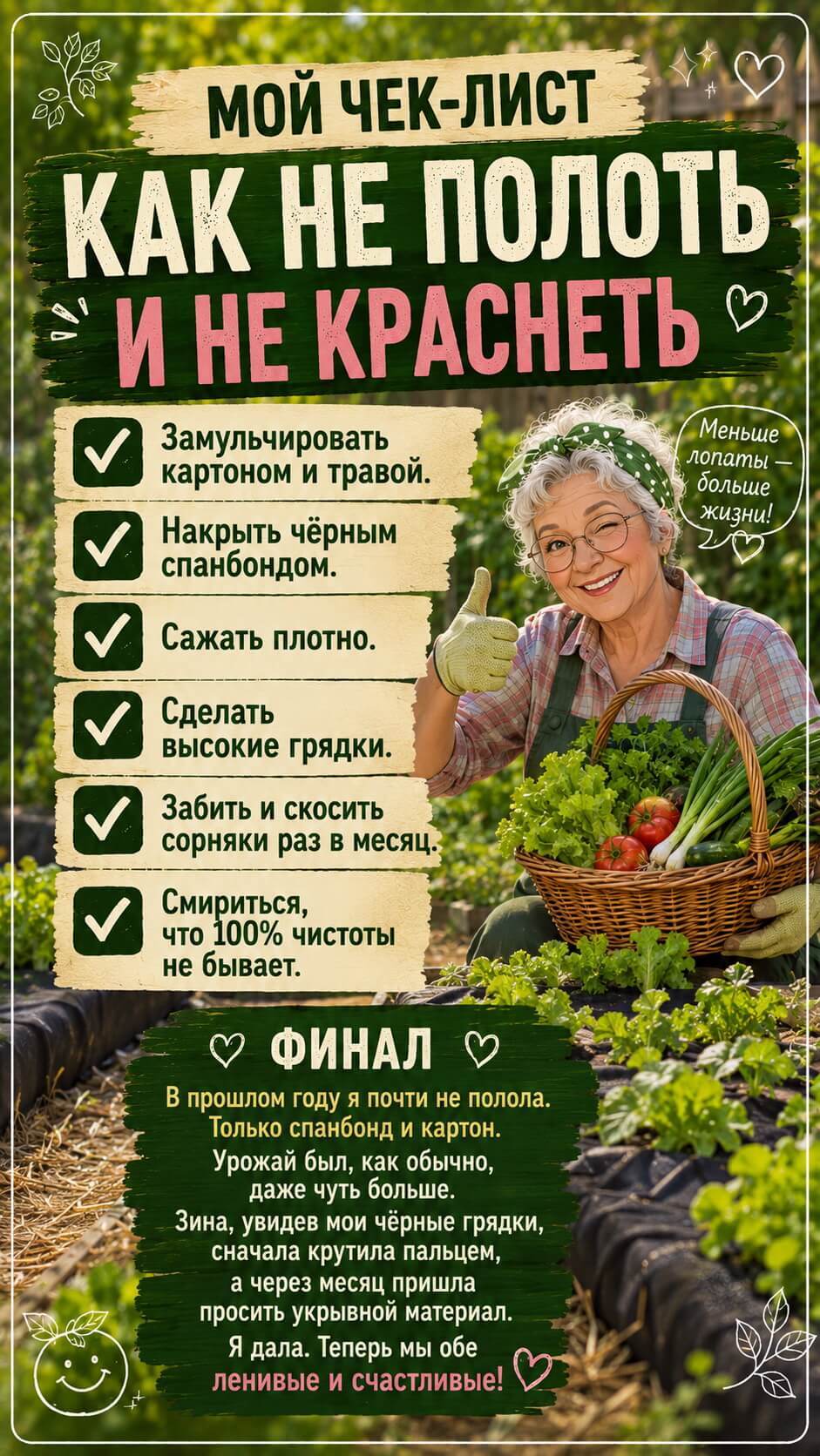 Как не полоть и не краснеть