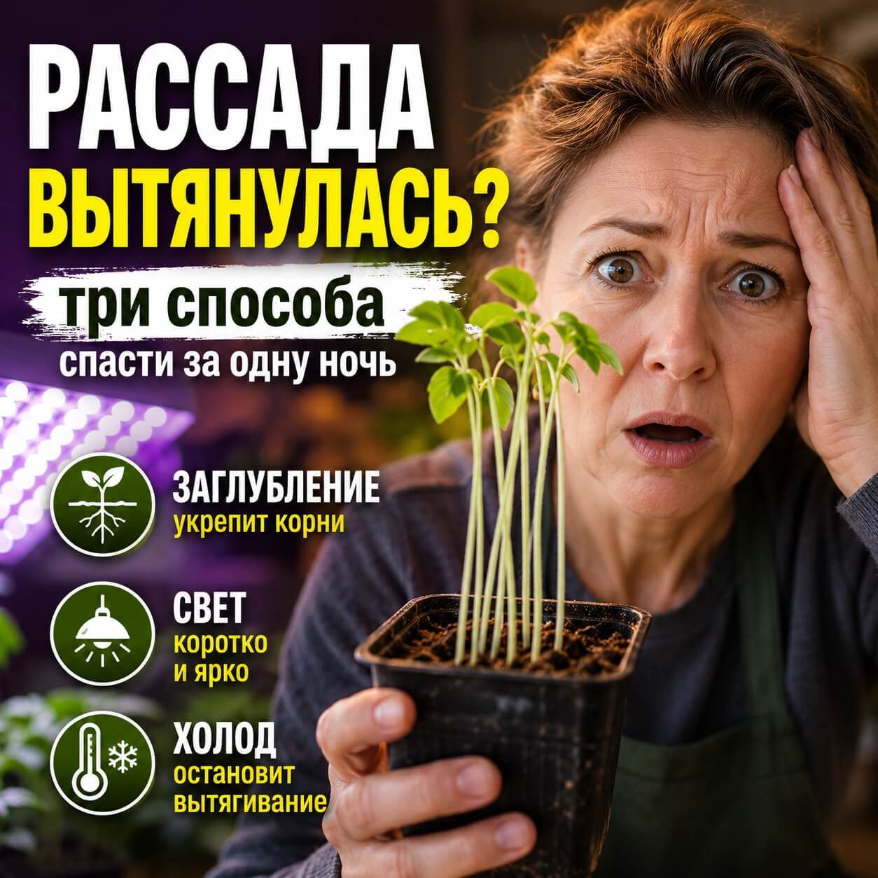 Рассада вытянулась