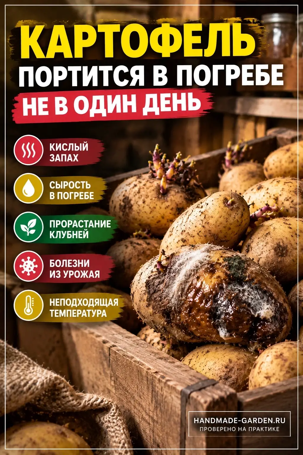Картофель портится в погребе