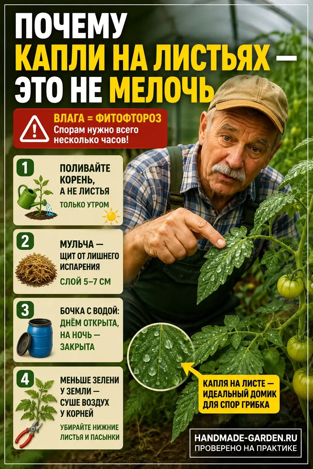 Конденсат в теплице