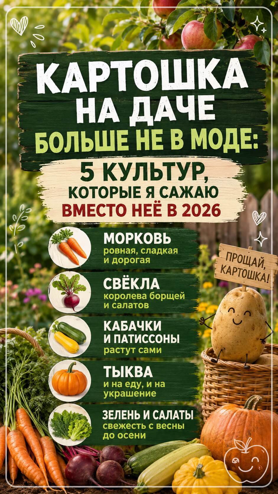 Что я теперь сажаю вместо картошки — мой список