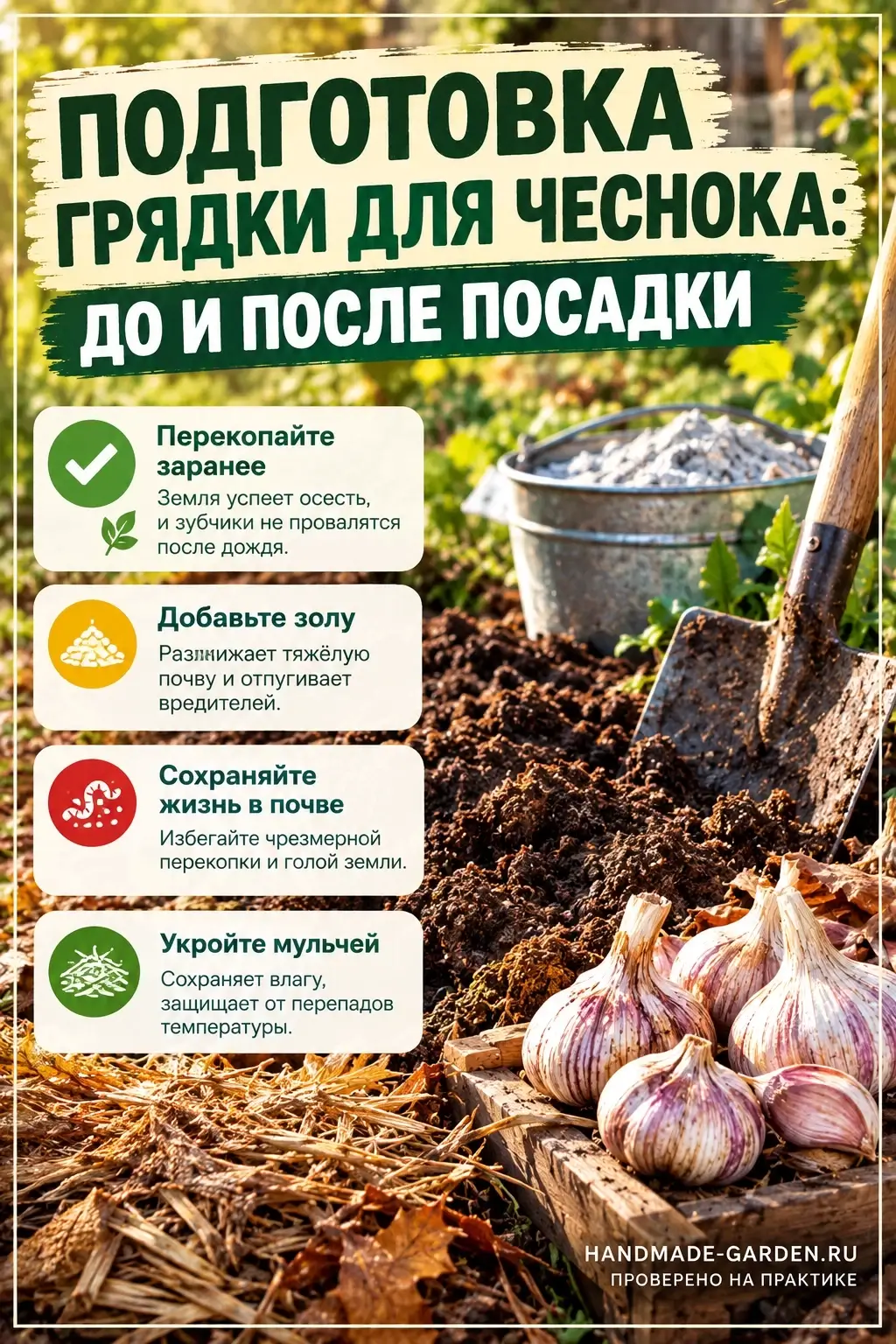 Подготовка грядки для озимого чеснока