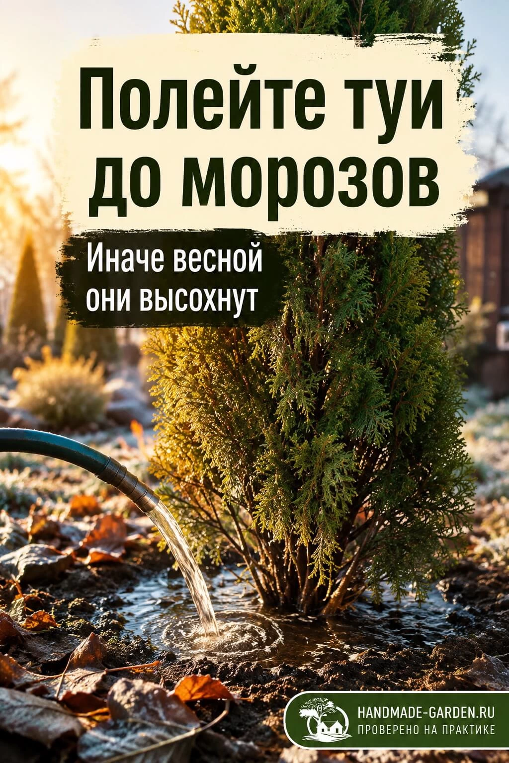 влагозарядковый полив туй перед морозами
