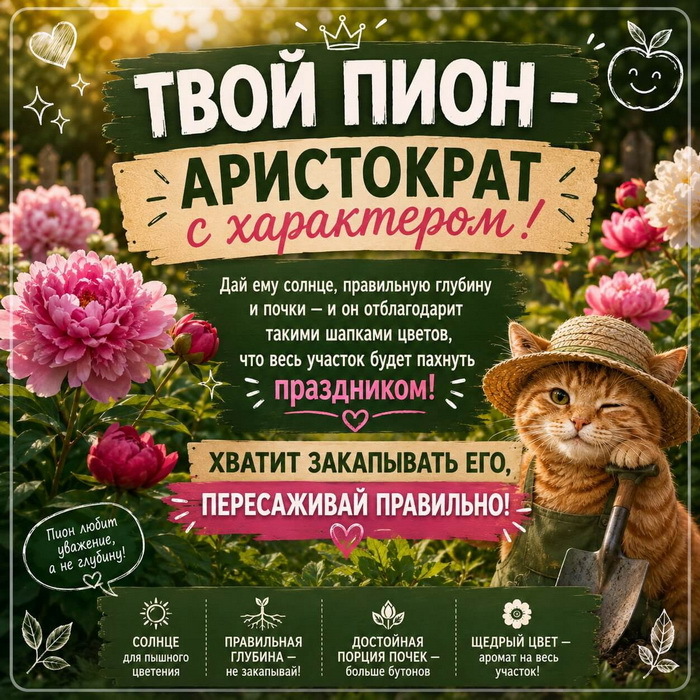 Твой пион &mdash; сплошная зелень без единого цветка
