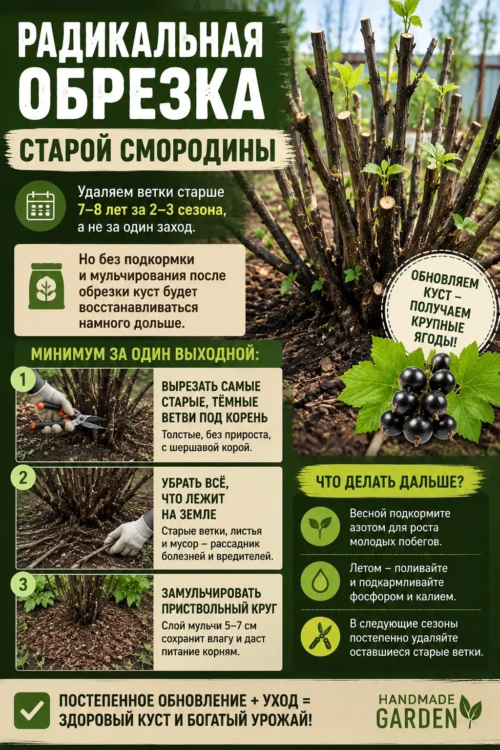 Обрезка старой смородины