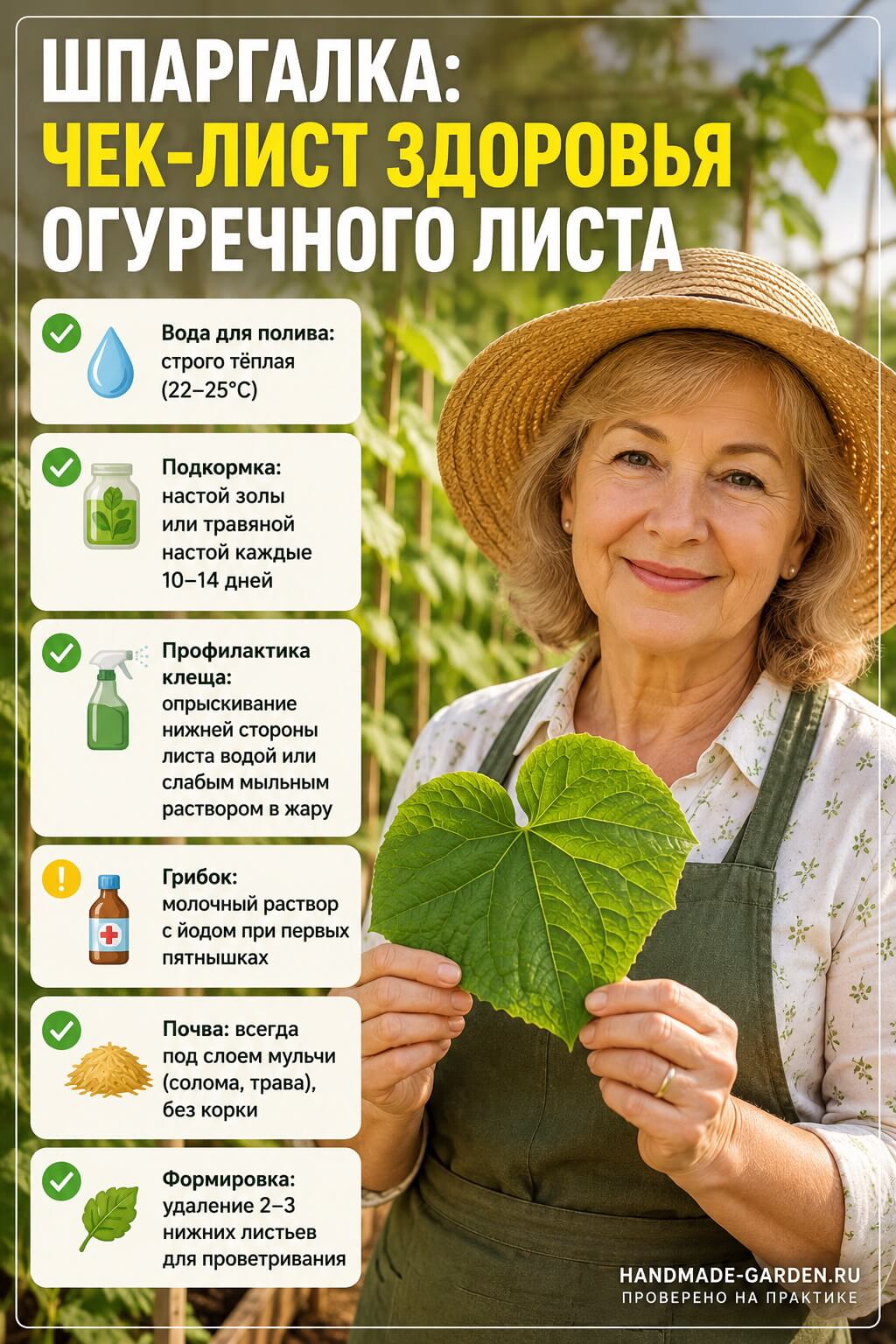 Шпаргалка: чек-лист здоровья огуречного листа