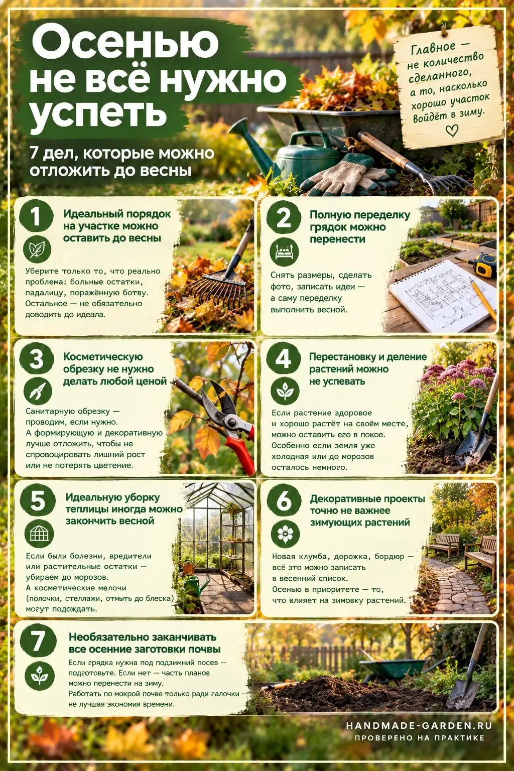 порядок на участке можно оставить до весны