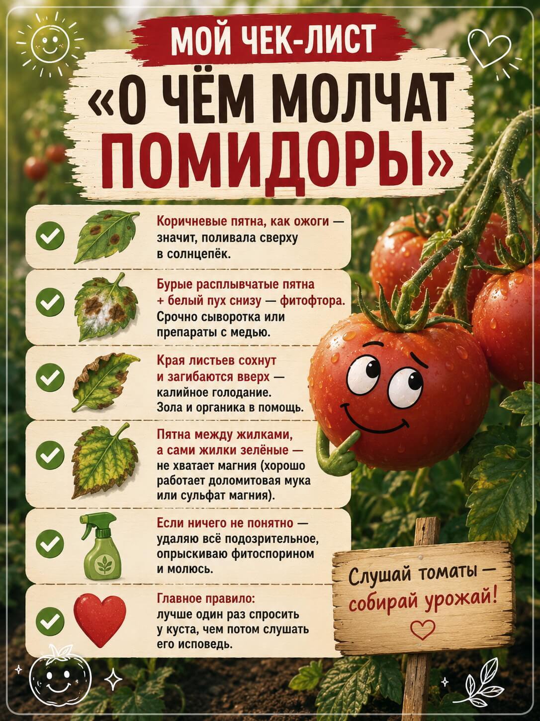 почему у помидора коричневые листья