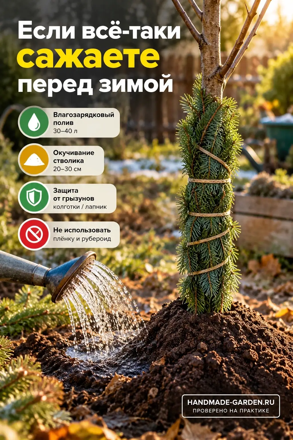 Осенняя посадка саженца