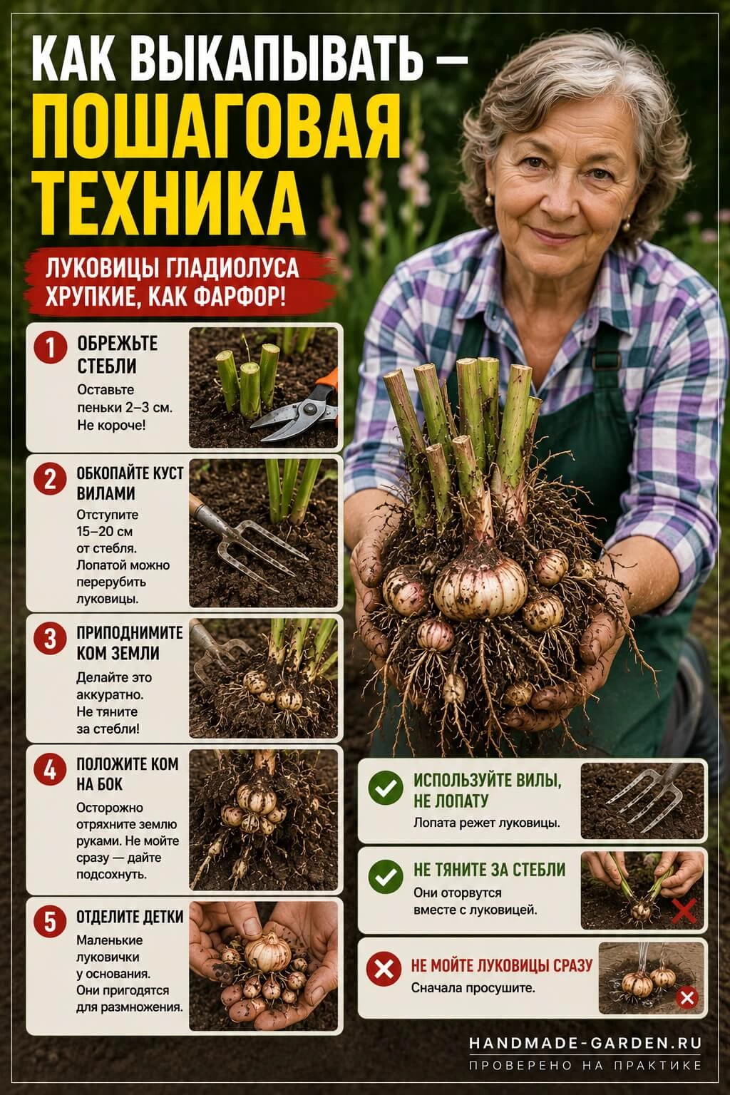 Как выкапывать луковицы гладиолус