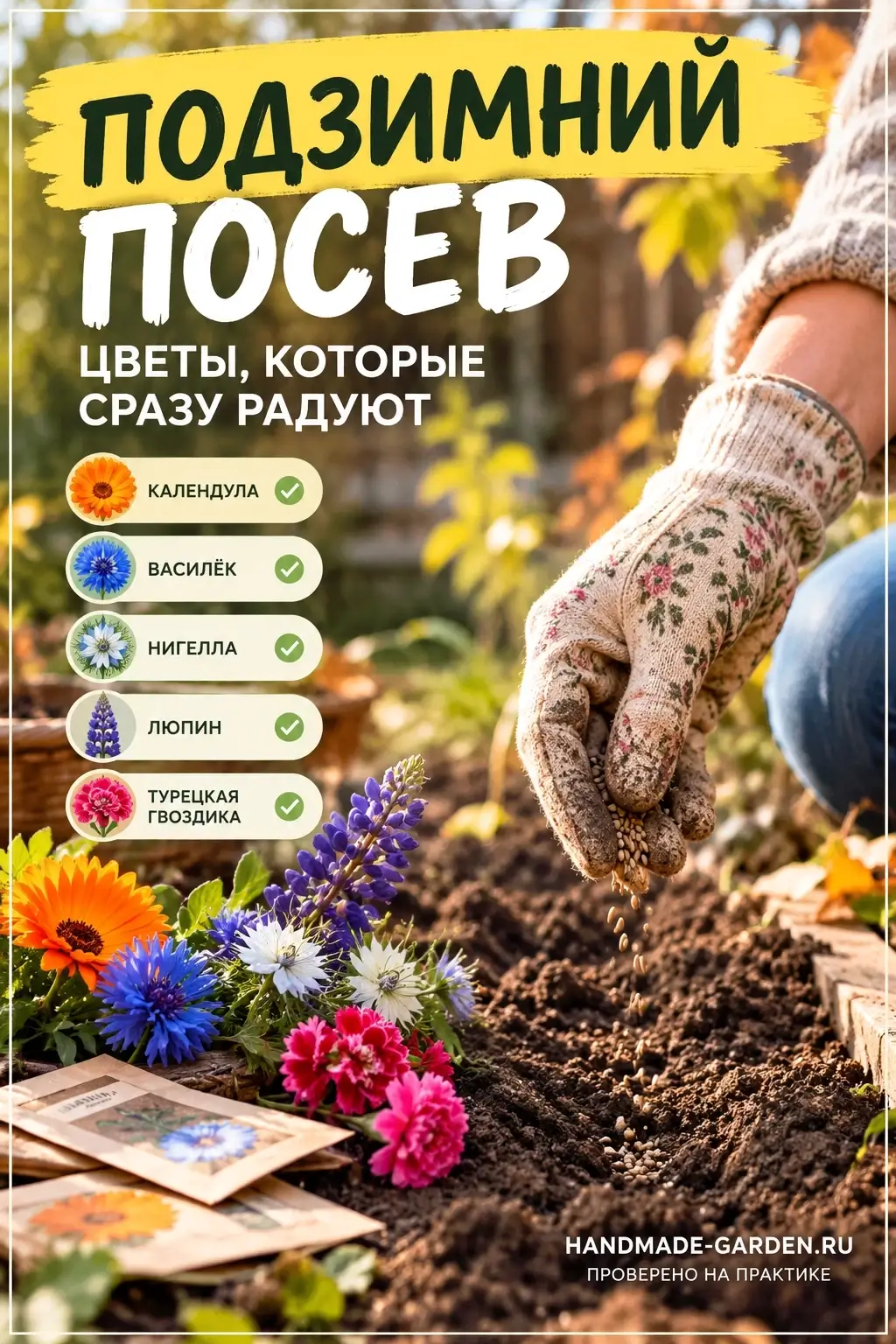 подзимний посев цветов