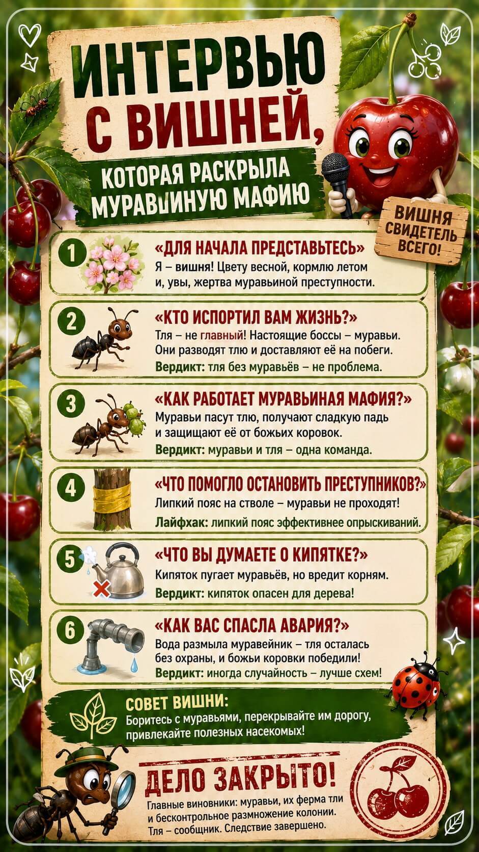 Интервью с вишней, которая раскрыла муравьиную мафию