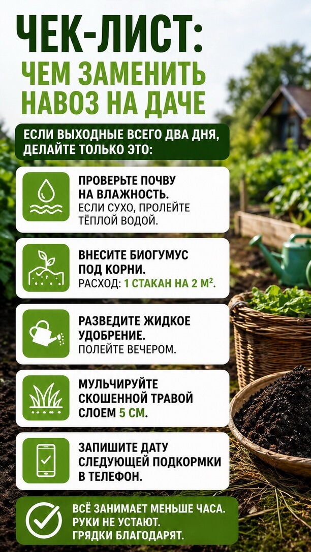 Чек-лист: чем заменить навоз на даче