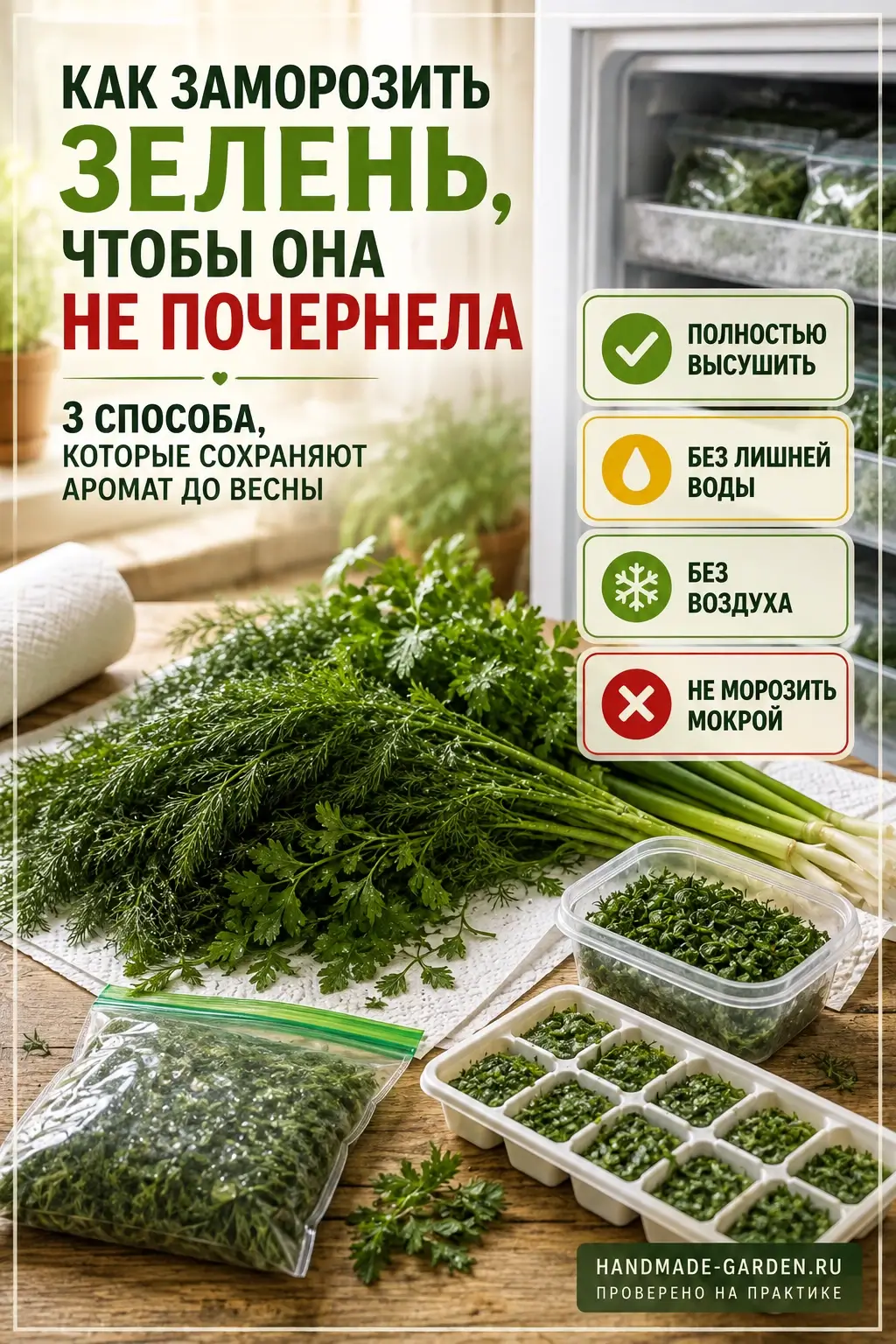 Как заморозить зелень, чтобы она не испортилась
