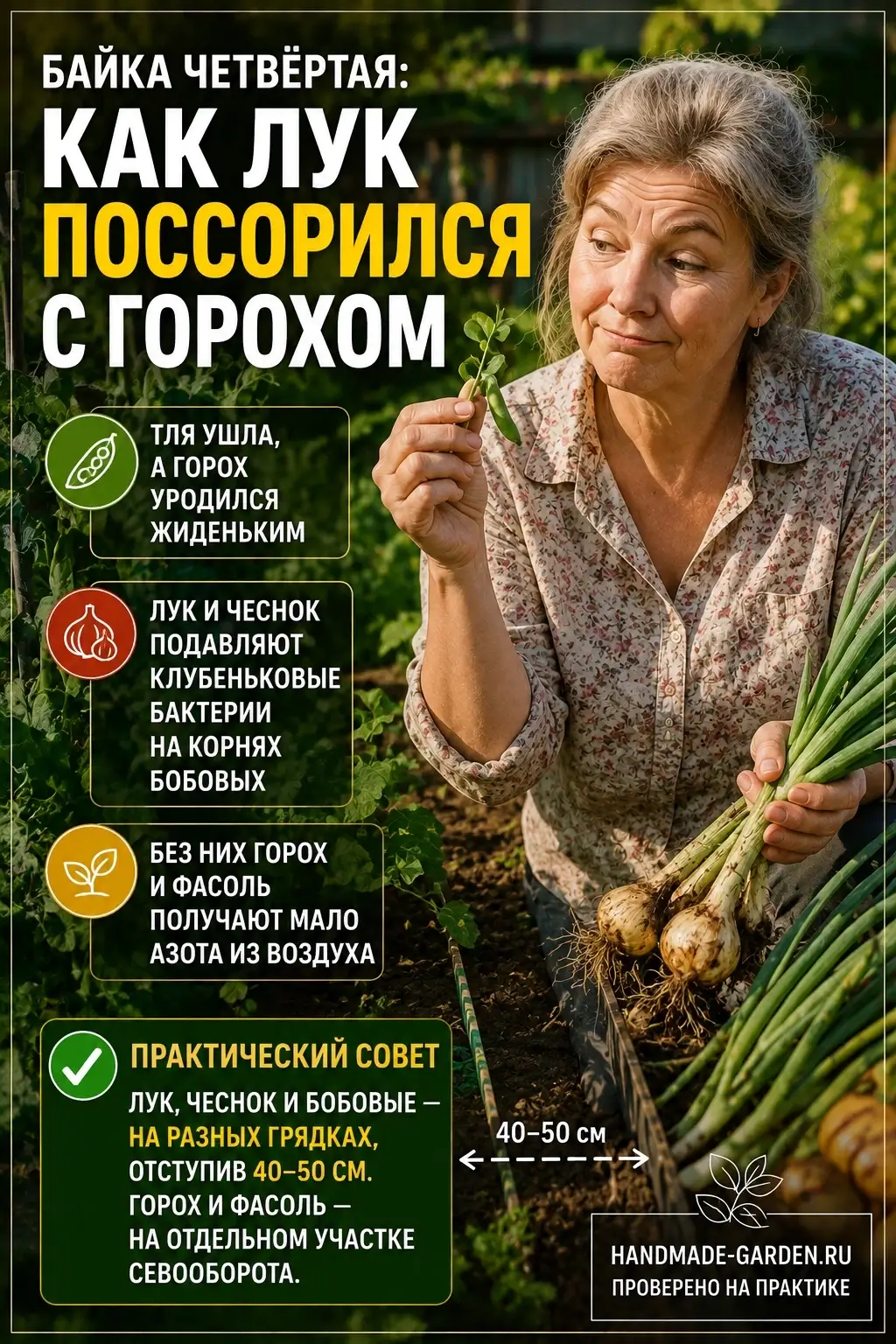 лук, чеснок и любые бобовые сажайте на разных грядках