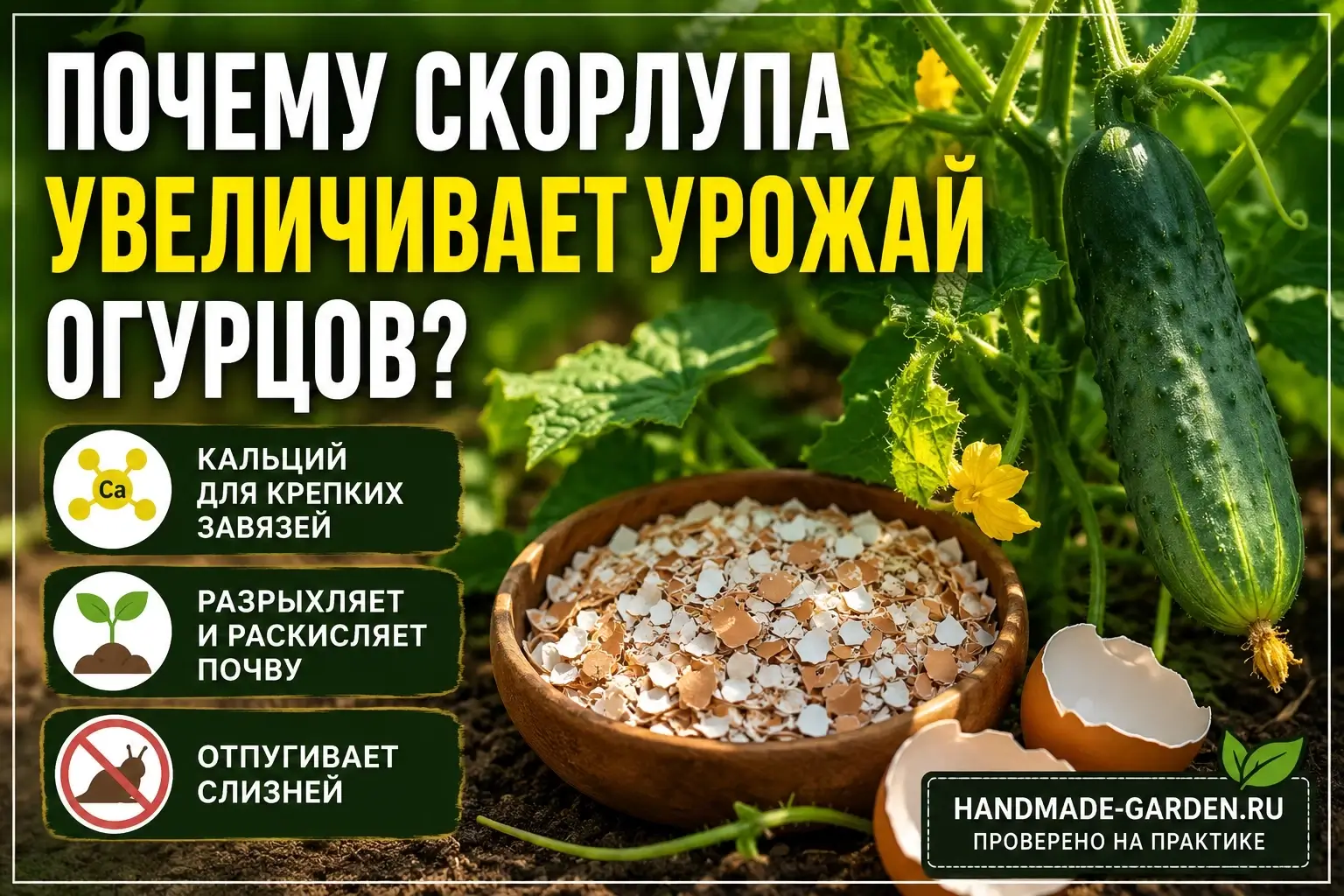 яичная скорлупа в лунке помогает огурцам