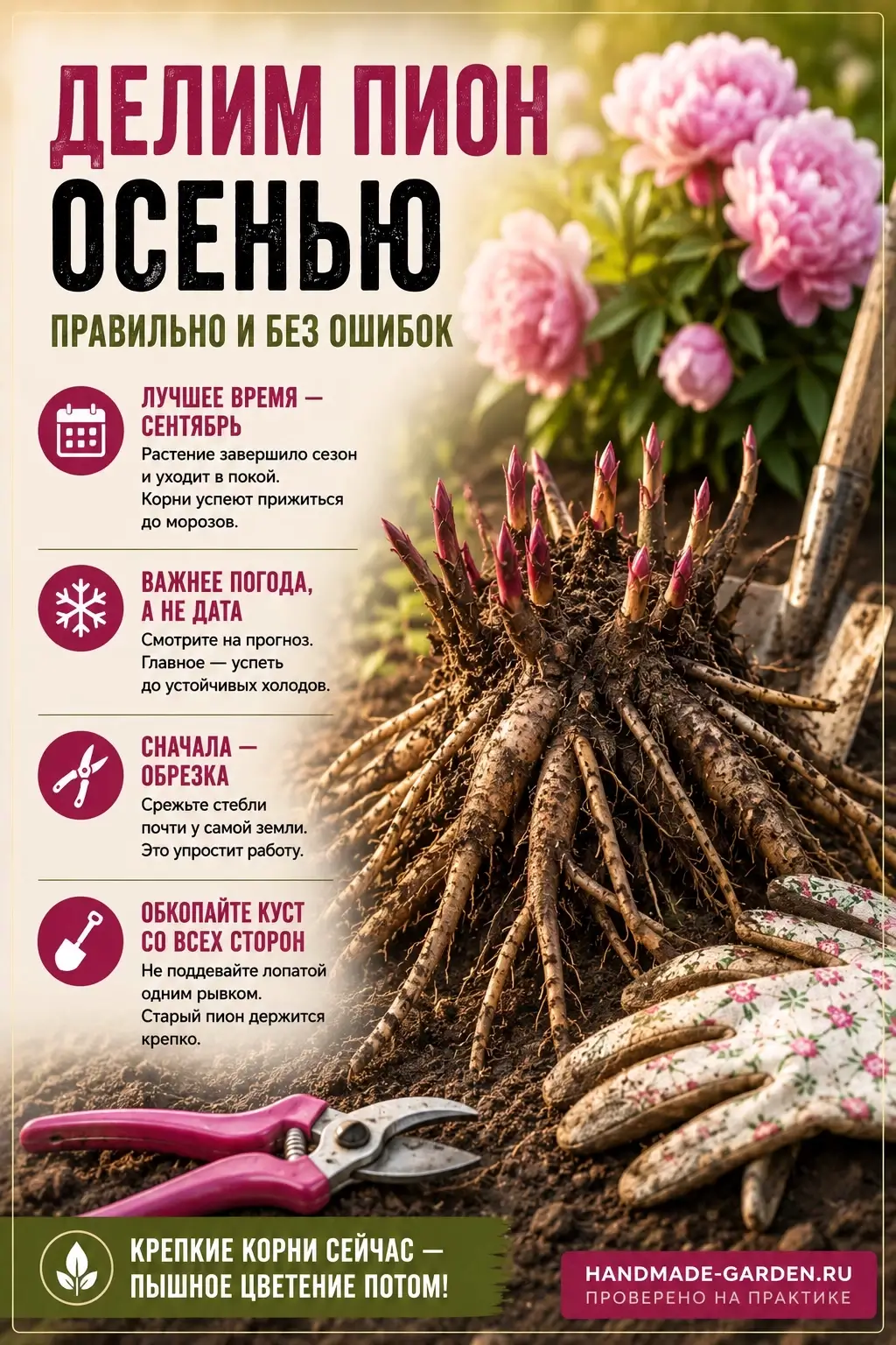 Пересадка пионов осенью