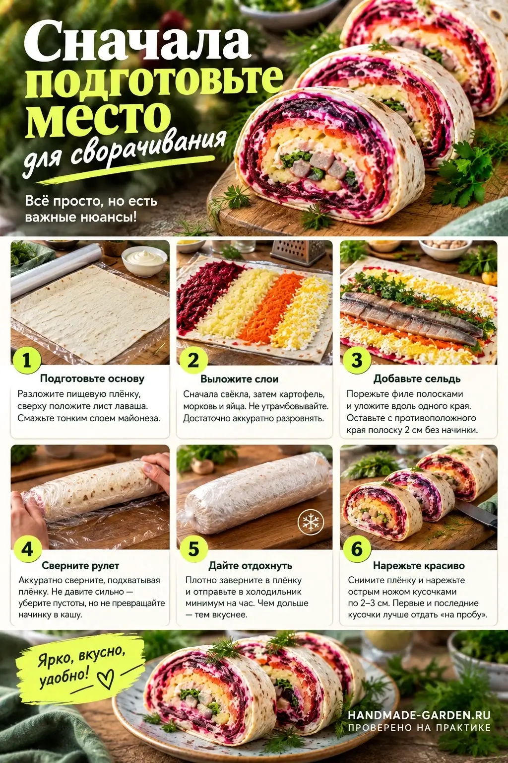 приготовление Селедки под шубой в лаваше