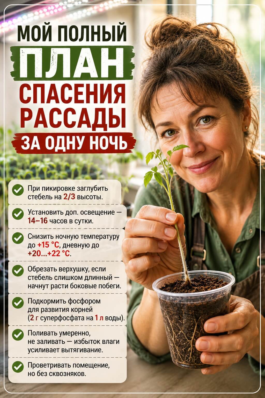 план спасения рассады за одну ночь