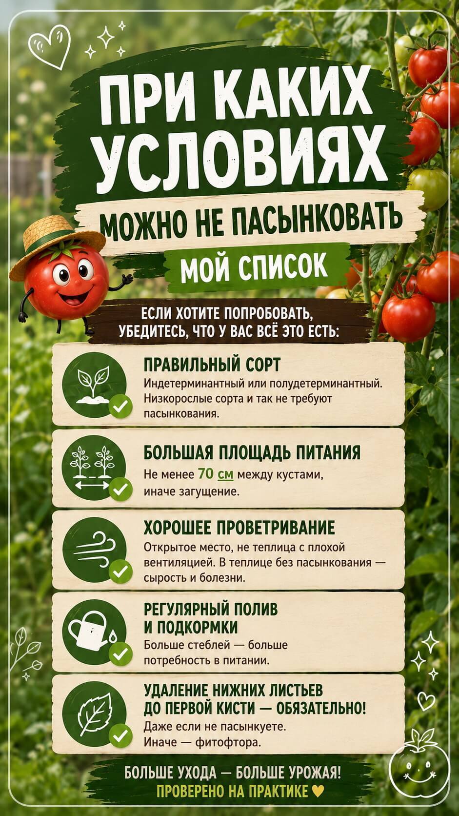 я больше не пасынкую томаты