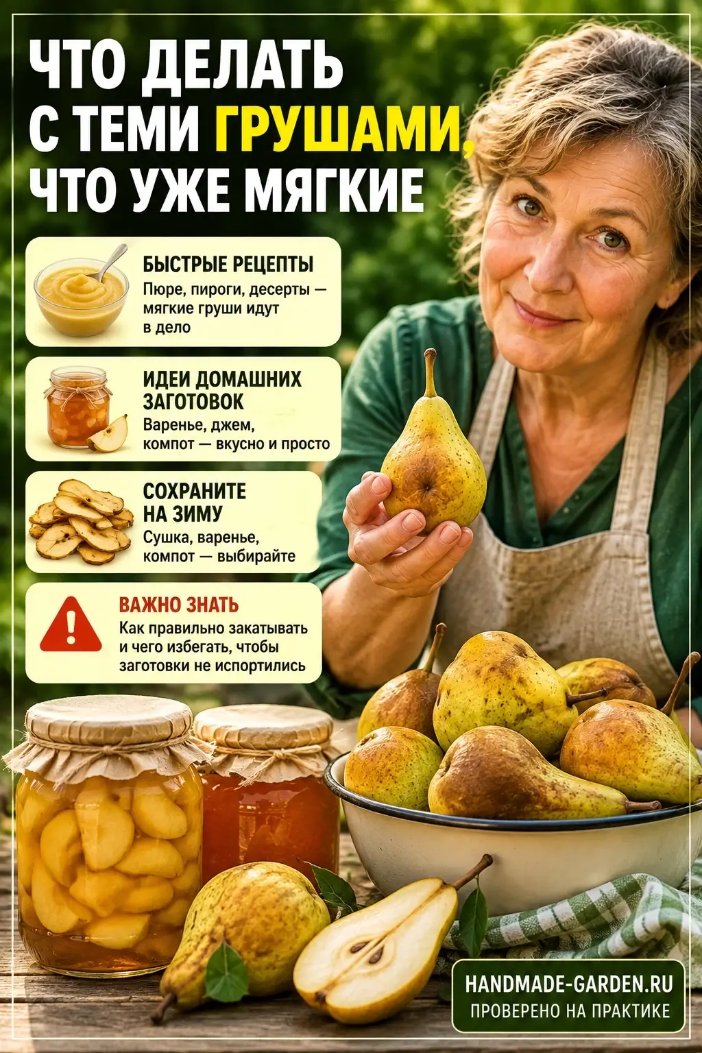 Как использовать груши в заготовках