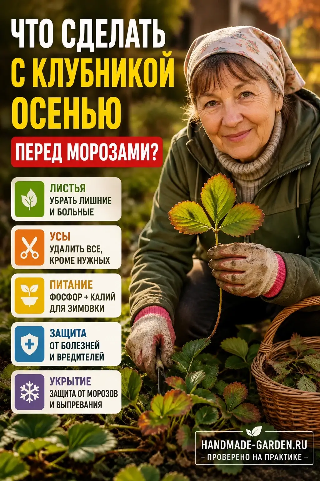 Что сделать с клубникой осенью до морозов