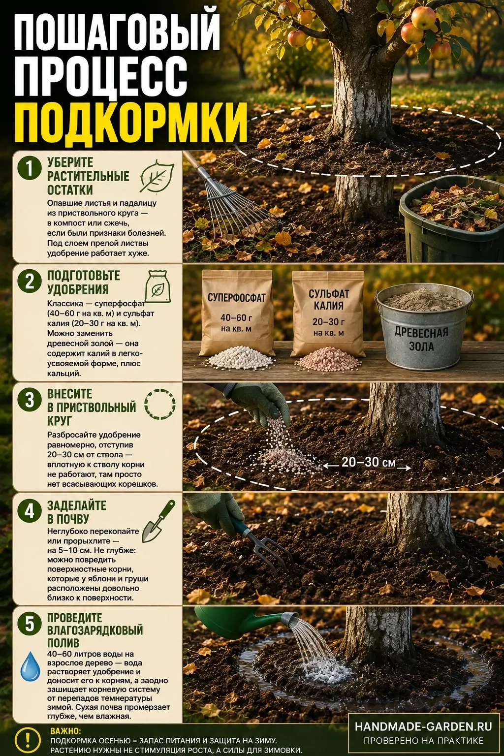 Пошаговый процесс подкормки