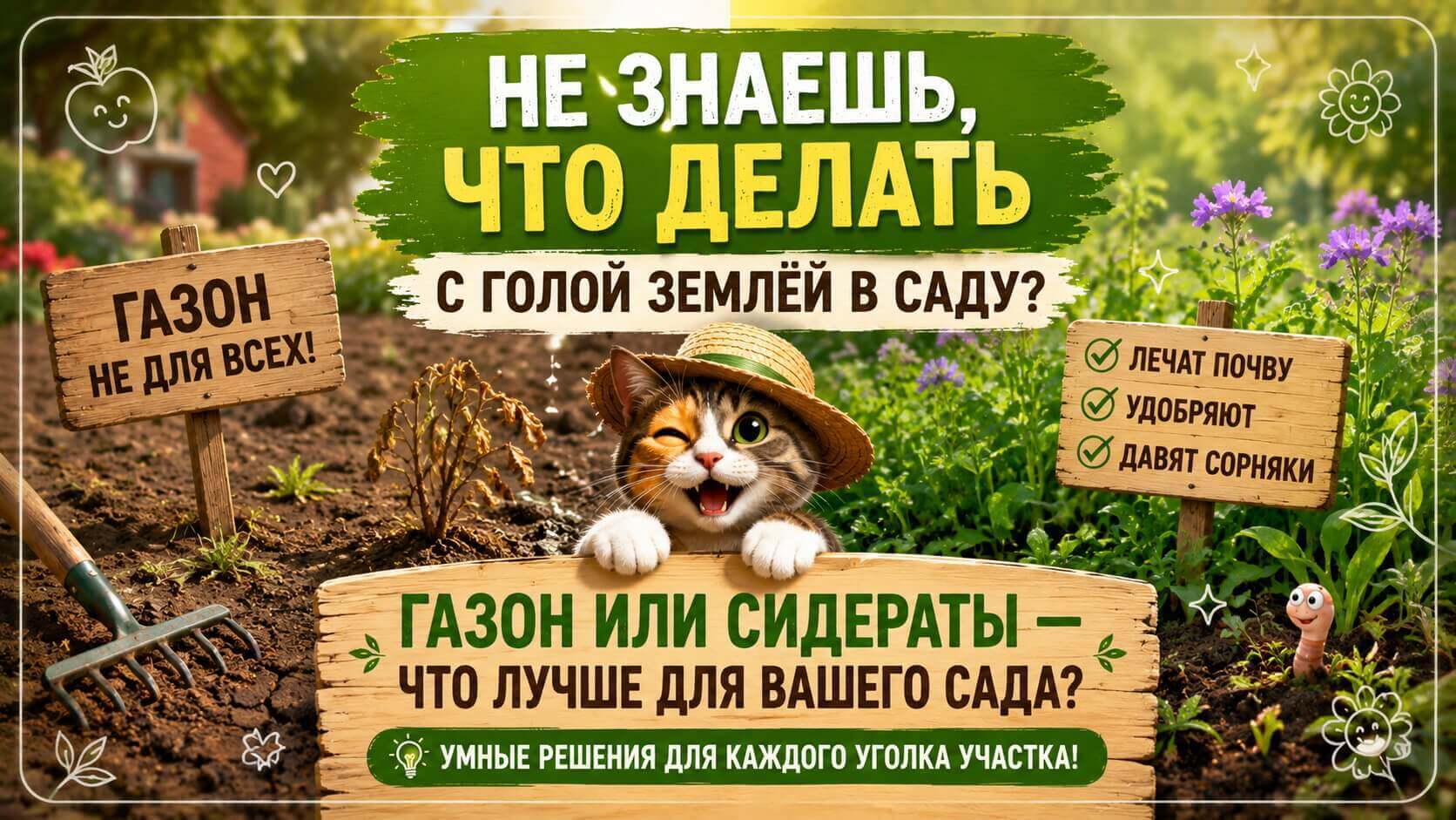 Что делать с голой землёй в саду?