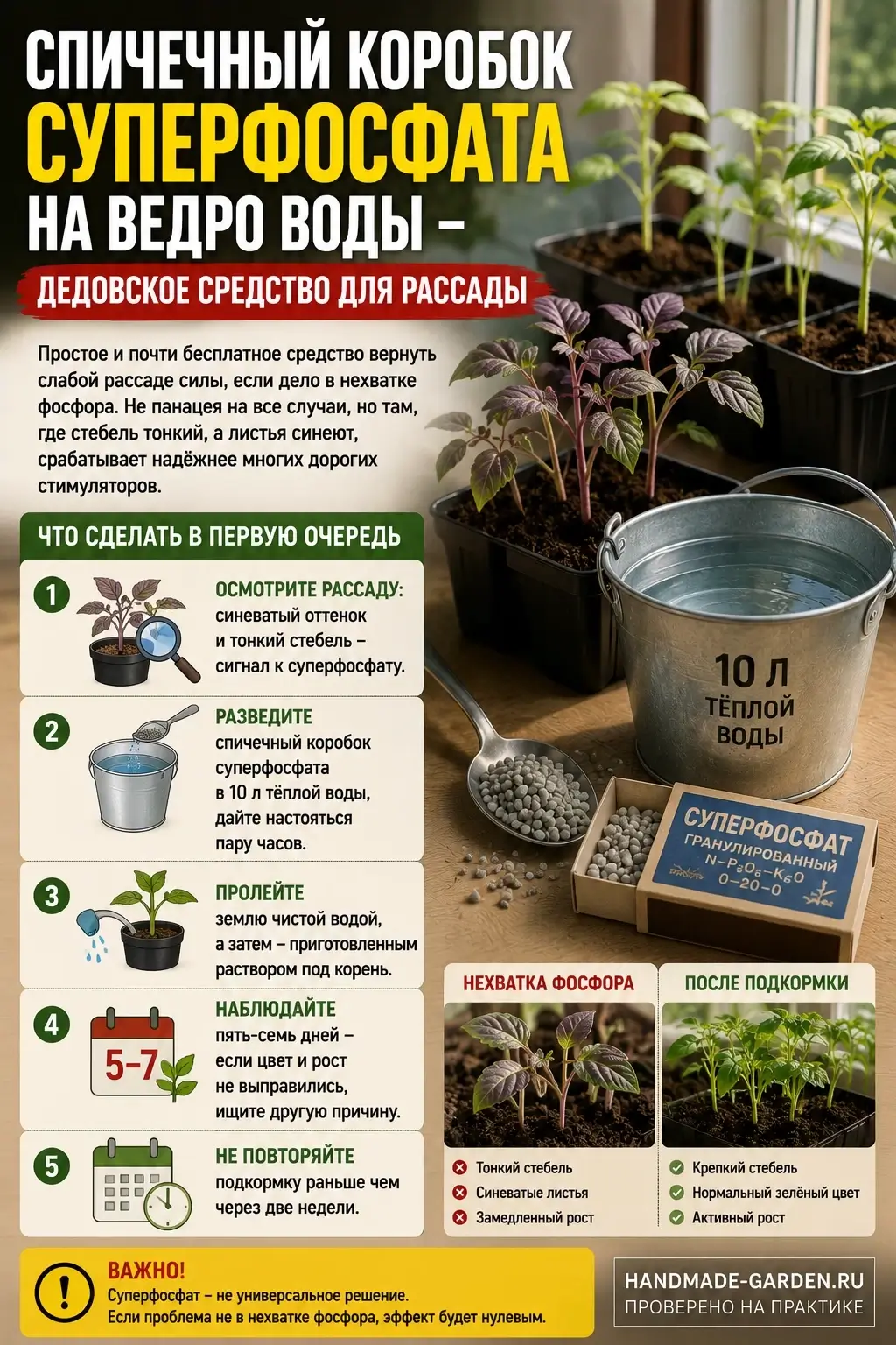 Подкормка рассады суперфосфатом