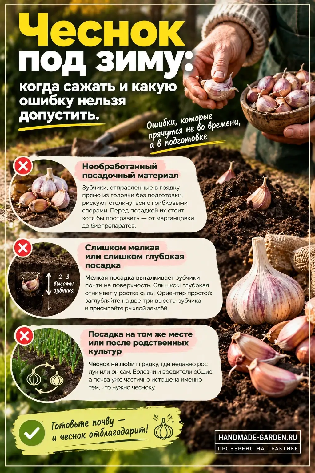 Ошибки посадки озимого чеснока