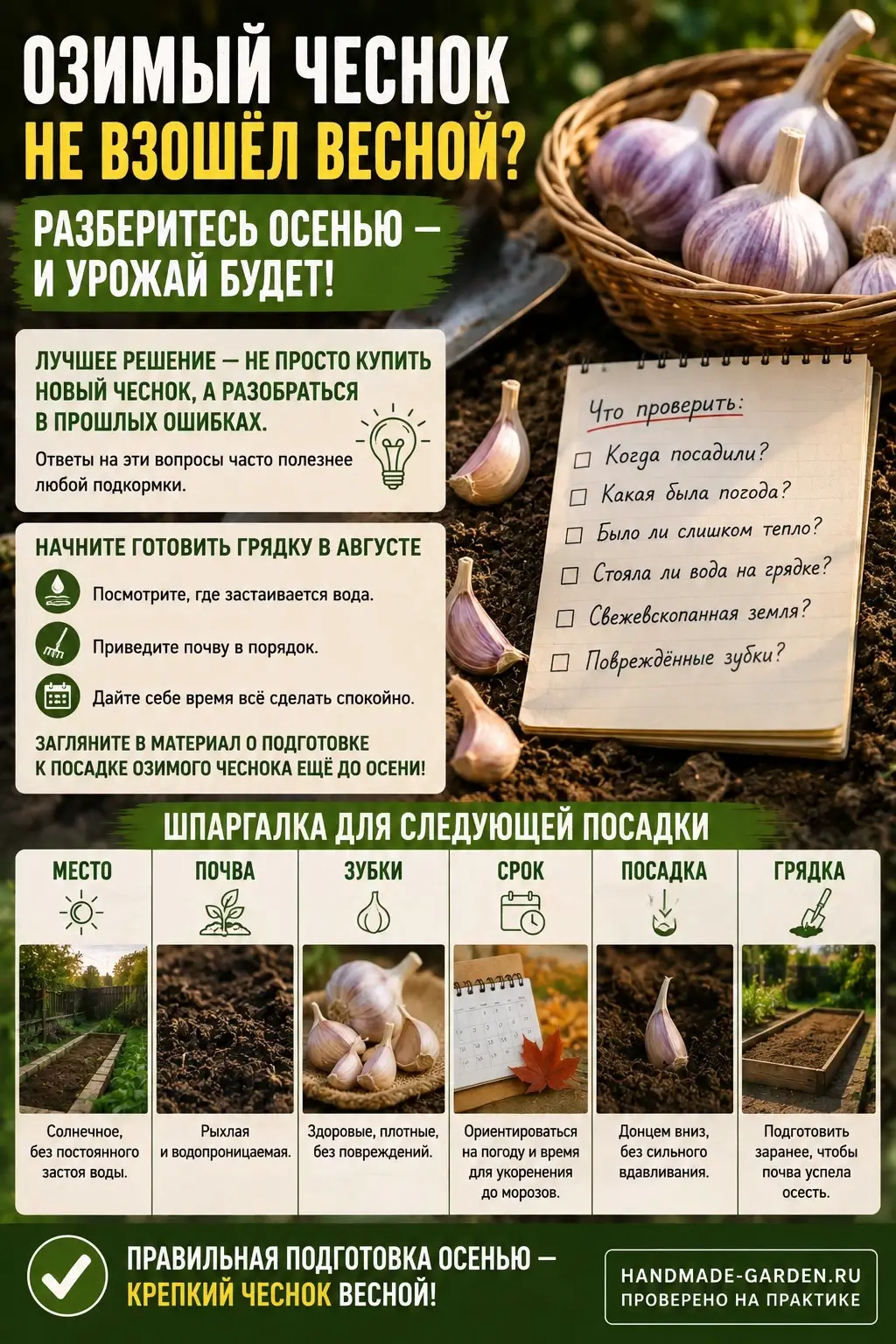 Почему озимый чеснок не всходит