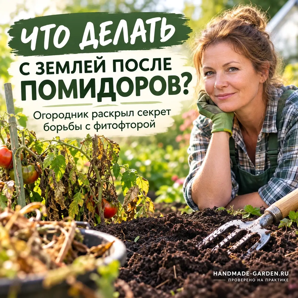 Больную ботву после томатов сжигают, а не компостируют